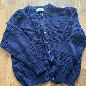 Men's Classic Navy Cardigan Sweater